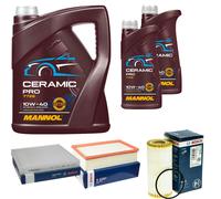 BOSCH Controllo Set 7L MANNOL Ceramic Pro 10W-40 Per Audi A3 Sportback 8VA