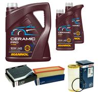 BOSCH Controllo Set 7L MANNOL Ceramic Pro 10W-40 Per Audi Q3 8UB 8UG 2.0