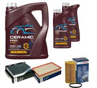 BOSCH Controllo Set 7L MANNOL Ceramic Pro 10W-40 Per Audi TT 8J3 2.0 TTS