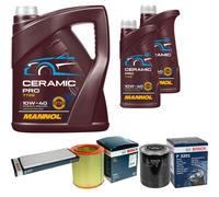 BOSCH Controllo Set 7L MANNOL Ceramic Pro 10W-40 Per Fiat Ducato Kasten 230