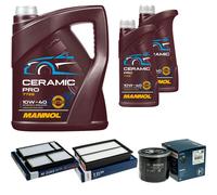 Bosch Controllo Set 7L mannol Ceramica Pro 10W-40 per Mazda 5 CR19 2.0 Per CD