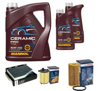 Bosch Controllo Set 7L mannol Ceramica Pro 10W-40 per VW EOS 1F7 1F8 2.0