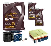 BOSCH Controllo Set 7L MANNOL ELITE 5W-40 Per Opel Omega B 2.5 V6 3.0