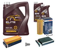 BOSCH Controllo set 7L MANNOL ELITE 5W-40 per VW Sede Polo Variant 1.9 TDI