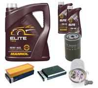 BOSCH Controllo set 7L MANNOL ELITE 5W-40 per VW Sede Polo Variant 1.9 TDI