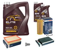 BOSCH Controllo set 7L MANNOL ELITE 5W-40 per VW Sede Polo Variant 1.9 TDI