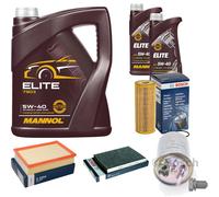 BOSCH Controllo set 7L MANNOL ELITE 5W-40 per VW Sede Polo Variant 1.9 TDI