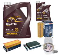 BOSCH Controllo set 7L MANNOL ELITE 5W-40 per VW Sede Polo Variant 1.9 TDI