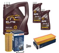 BOSCH Controllo set 7L MANNOL ELITE 5W-40 per VW Sede Polo Variant 1.9 TDI