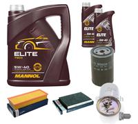 BOSCH Controllo set 7L MANNOL ELITE 5W-40 per VW Sede Polo Variant 1.9 TDI