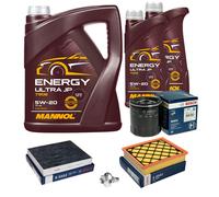 Bosch Controllo Set 7L mannol Energia Ultra JP 5W-20 per Ford Galaxy
