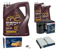Bosch Controllo Set 7L mannol Energia Ultra JP 5W-20 per Honda Cr-V II Rd