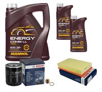 BOSCH Controllo Set 7L MANNOL Energy Combi LL 5W-30 Per Audi Cabriolet 2.6