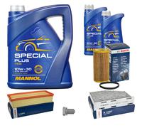 BOSCH Controllo set 7L MANNOL Special Plus 10W-30 per VW Audi Golf V