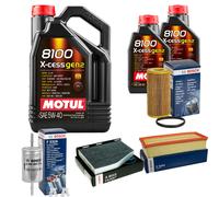 BOSCH Controllo set 7L MOTUL 8100 X-CESS 5W-40 per VW Golf V 2.0 GTI Audi A3