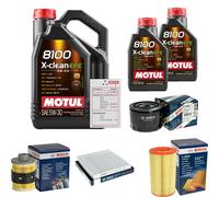 Bosch Controllo Set 7L Motul 8100 x-Pulire Efe 5W-30 per Fiat Ducato Box