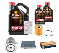 Bosch Controllo Set 7L Motul 8100 x-Pulire Efe 5W-30 per Nissan Dennis