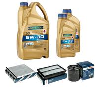 BOSCH Controllo Set 7L RAVENOL HLS 5W-30 per Mazda 3 2.0 6 Berlina