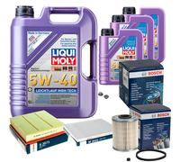 Bosch Controllo Set 8 L Liqui Moly Basso Attrito High-Tech 5W-40 per Opel Omega