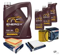 Bosch Controllo Set 8 L mannol 5W-30 Energia per Volvo V70 II 2.4 2.5 T S60 Ho