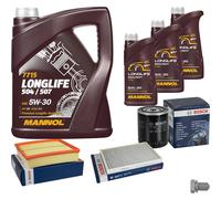 BOSCH Controllo Set 8 L MANNOL 5W-30 LONGLIFE Per Audi A6 4B C5 2.4 2.8 4B2