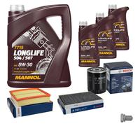 BOSCH Controllo Set 8 L MANNOL 5W-30 LONGLIFE Per Audi A6 4B C5 2.4 2.8 4B2
