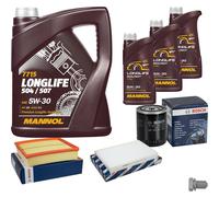 BOSCH Controllo Set 8 L MANNOL 5W-30 LONGLIFE Per Audi A6 4B C5 2.4 2.8 4B2
