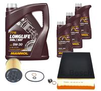 Bosch Controllo Set 8 L mannol 5W-30 Longlife per BMW 7er 745i Sx. 735i