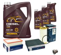 BOSCH Controllo Set 8 L MANNOL DIESEL TDI 5W-30 Per VW Golf VII 2.0 GTI