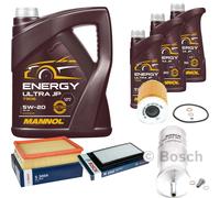 Bosch Controllo Set 8 L mannol Energia Ultra JP 5W-20 per BMW 3er Coupé