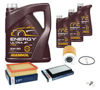 Bosch Controllo Set 8 L mannol Energia Ultra JP 5W-20 per BMW 3er Coupe