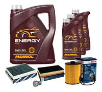 BOSCH Controllo Set 8 L MANNOL Energy 5W-30 Per VW Touareg 7P5 3.6 V6 FSI