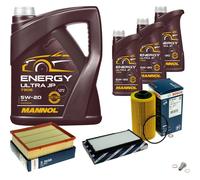 BOSCH Controllo Set 8 L MANNOL Energy Ultra JP 5W-20 Per BMW 7 Serie 730i iL V8