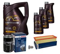BOSCH Controllo Set 8 L MANNOL Extreme 5W-40 Per Audi 80 2.0 E 16V Coupe