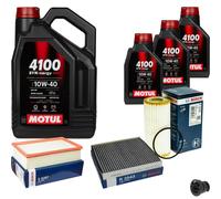 Bosch Controllo Set 8 L Motul 4100 Syn-Nergy Spec 10W40 per Audi A3 Cabriolet