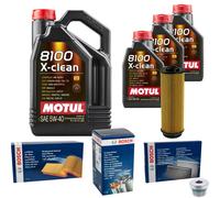 BOSCH Controllo Set 8 L MOTUL 8100 X-CLEAN 5W-40 Per BMW 6 Gran Turismo 630d