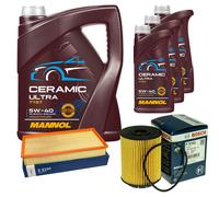 BOSCH Controllo Set 8L MANNOL Ceramic 5W-40 Per VW Touareg 3.2 V6 3.6 Audi