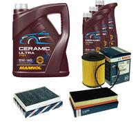 BOSCH Controllo Set 8L MANNOL Ceramic 5W-40 Per VW Touareg 3.6 V6 FSI