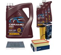 BOSCH Controllo Set 8L MANNOL Ceramic Pro 10W-40 Per Audi A4 Avant 8ED B7