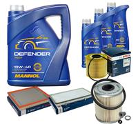 BOSCH Controllo Set 8L MANNOL Defender 10W-40 Per Opel Movano Kasten 2.5 DTi