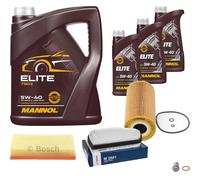 Bosch Controllo Set 8L mannol D'Elite 5W-40 per Mercedes Classe E W210