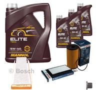 BOSCH Controllo Set 8L MANNOL ELITE 5W-40 Per BMW 3 Serie E36 325td 325tds