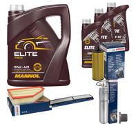 BOSCH Controllo Set 8L MANNOL ELITE 5W-40 Per BMW 3er Touring E91 318d E90