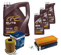 BOSCH Controllo Set 8L MANNOL ELITE 5W-40 Per BMW 5 Serie 520I 24V 525I