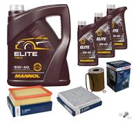 Bosch Controllo Set 8L mannol Elite 5W-40 per BMW Z4 Roadster 3.0i 2.2i