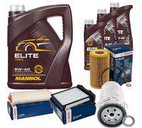 BOSCH Controllo Set 8L MANNOL ELITE 5W-40 Per Land Rover Freelander 2.0 TD4