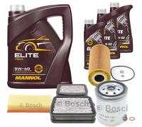 BOSCH Controllo Set 8L MANNOL ELITE 5W-40 Per Mercedes E-Klasse W210 S210