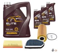 BOSCH Controllo set 8L MANNOL ELITE 5W-40 per Mercedes E-Klasse W210 S210