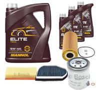 BOSCH Controllo set 8L MANNOL ELITE 5W-40 per Mercedes E-Klasse W210 S210