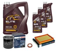 BOSCH Controllo Set 8L MANNOL ELITE 5W-40 Per Nissan Note 1.2 Juke 1.6 DIG-T